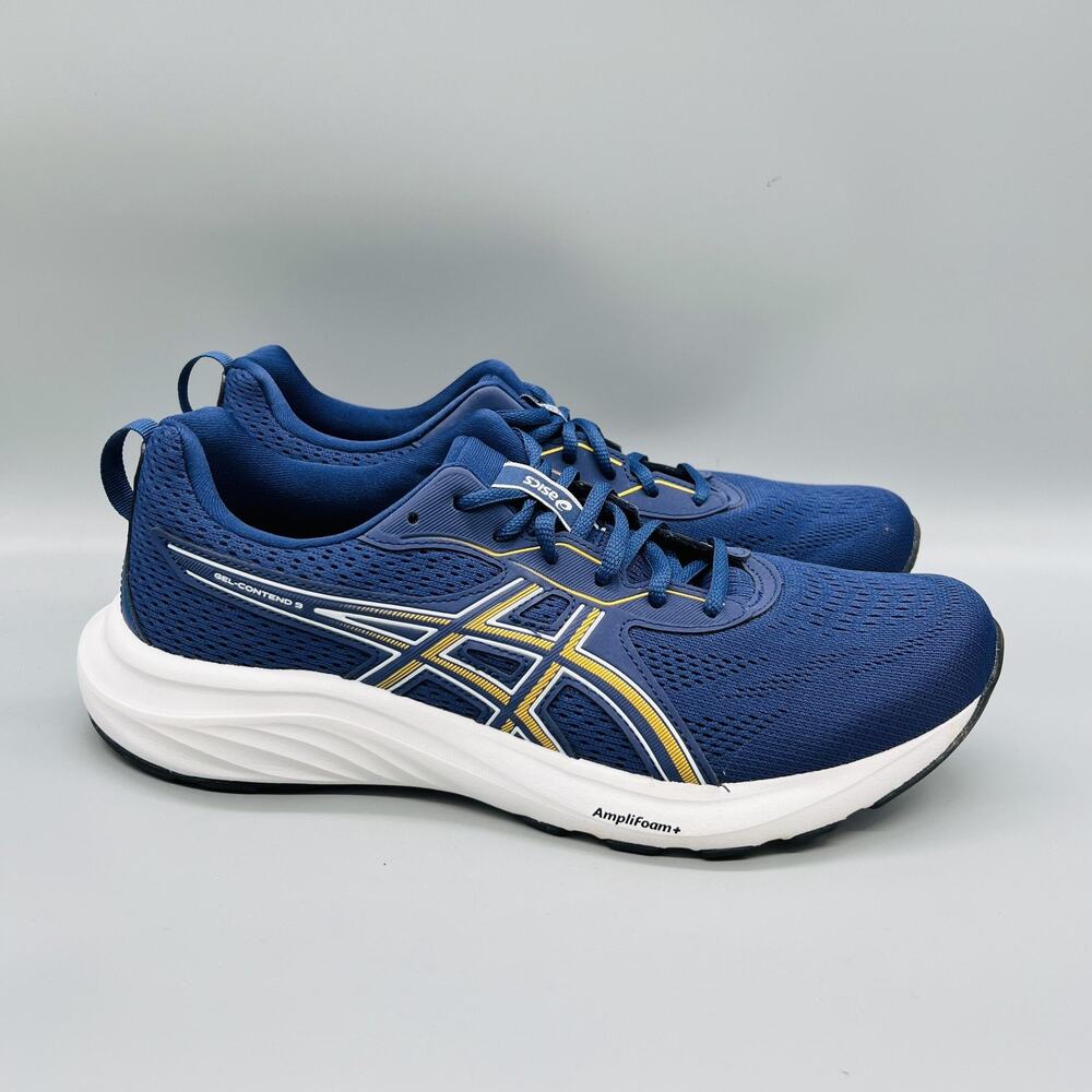 ASICS Shoes Mens 10 Blue Mesh GEL-Contend 9 Running Athletic Sneakers Comfort